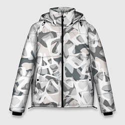 Куртка зимняя мужская Абстрактный пятнистый узор Камуфляж зимний, цвет: 3D-черный