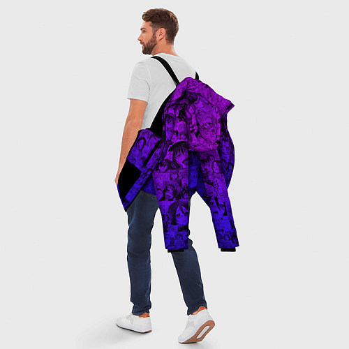 Мужская зимняя куртка Ахегао яркий градиент / 3D-Черный – фото 5