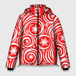 Куртка зимняя мужская Новогодний зимний узор, цвет: 3D-черный