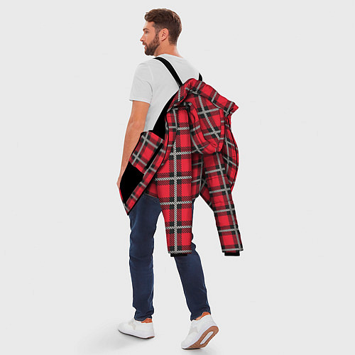 Мужская зимняя куртка Красная шотландская клетка / 3D-Черный – фото 5