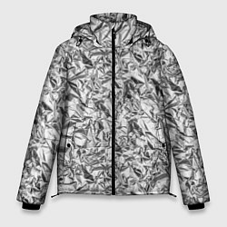Куртка зимняя мужская Текстура мятой алюминиевой фольги, цвет: 3D-светло-серый