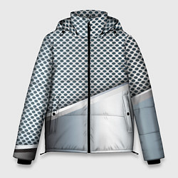 Куртка зимняя мужская Текстура объёмного металла, цвет: 3D-светло-серый