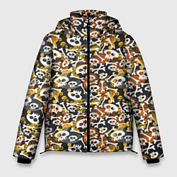 Куртка зимняя мужская Череп и абстрактные фигуры, цвет: 3D-светло-серый
