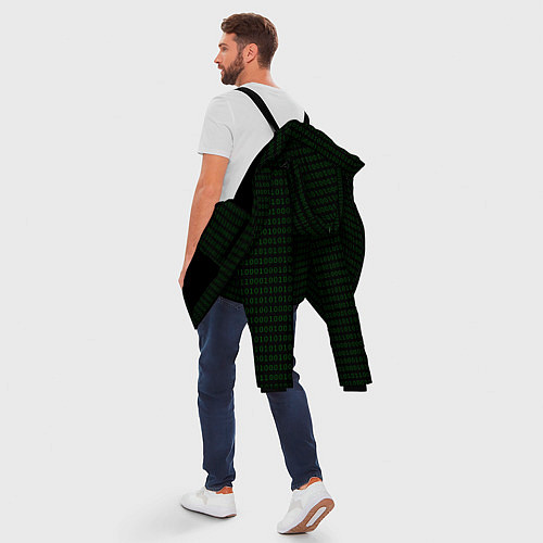 Мужская зимняя куртка Однотонный двоичный код / 3D-Черный – фото 5