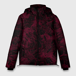 Куртка зимняя мужская Черный и бордовый мраморный узор, цвет: 3D-черный