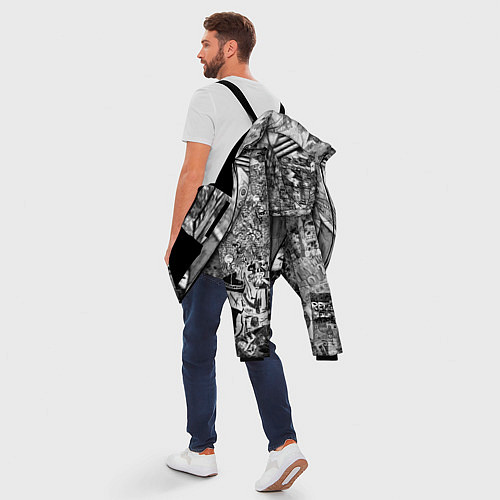 Мужская зимняя куртка Пестрый трэш / 3D-Черный – фото 5