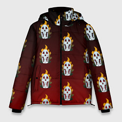 Куртка зимняя мужская Горящие черепушки, цвет: 3D-светло-серый