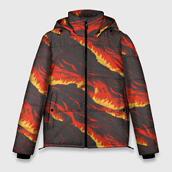 Куртка зимняя мужская Потоки лавы в японском стиле, цвет: 3D-красный