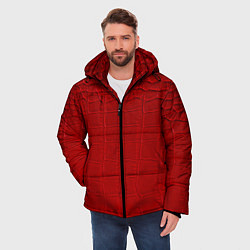 Куртка зимняя мужская Crocodile skin - texture - fashion, цвет: 3D-красный — фото 2