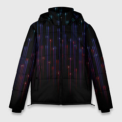 Куртка зимняя мужская Разноцветные лучи, цвет: 3D-красный