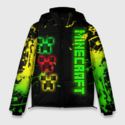 Мужская зимняя куртка Minecraft - неоновые логотипы