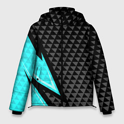 Куртка зимняя мужская Черно-голубая абстракция, цвет: 3D-черный
