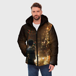 Куртка зимняя мужская Уэнсдэй поджог, цвет: 3D-светло-серый — фото 2
