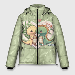 Куртка зимняя мужская Мистер Влюбленный динозавр, цвет: 3D-светло-серый
