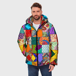 Куртка зимняя мужская Разноцветные лоскуты, цвет: 3D-светло-серый — фото 2