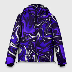 Куртка зимняя мужская Фиолетовая абстракция, цвет: 3D-светло-серый