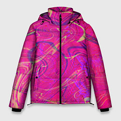 Мужская зимняя куртка Розовая абстракция