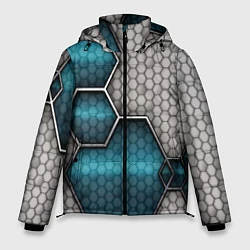Куртка зимняя мужская Cyber texture abstraction, цвет: 3D-черный