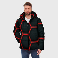 Куртка зимняя мужская Оптическая броня из колец карбона, цвет: 3D-светло-серый — фото 2
