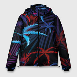 Куртка зимняя мужская Листья пальмы, цвет: 3D-красный