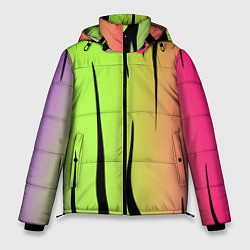 Куртка зимняя мужская Звериный принт радуга, цвет: 3D-черный