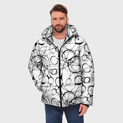 Куртка зимняя мужская Нейрографический узор, цвет: 3D-черный — фото 2