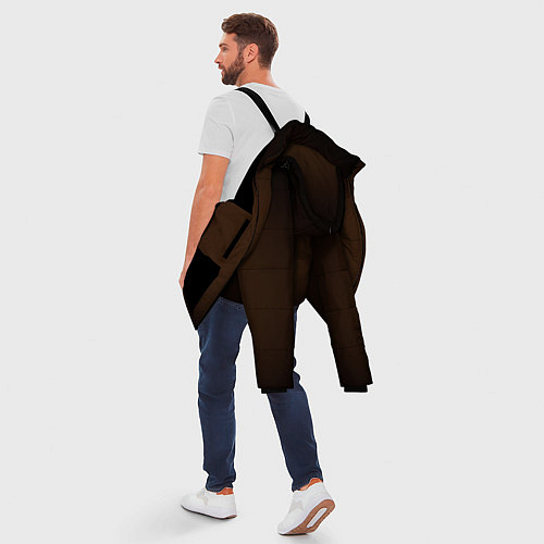 Мужская зимняя куртка Фон оттенка шоколад и черная виньетка / 3D-Черный – фото 5