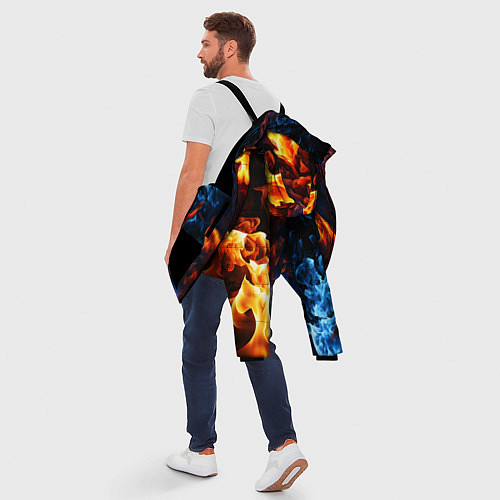 Мужская зимняя куртка Битва огней - два пламени / 3D-Черный – фото 5