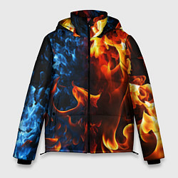 Куртка зимняя мужская Битва огней - два пламени, цвет: 3D-светло-серый