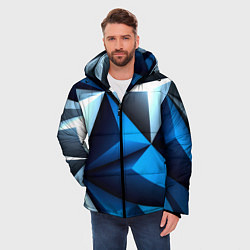 Куртка зимняя мужская Абстрактные грани текстура, цвет: 3D-черный — фото 2