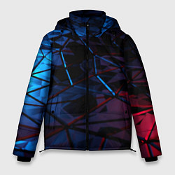 Куртка зимняя мужская Абстрактные грани, цвет: 3D-черный