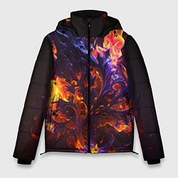 Куртка зимняя мужская Текстура огня, цвет: 3D-черный