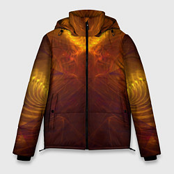 Куртка зимняя мужская Абстрактное тёмно-жёлтое узорчатое свечение во тьм, цвет: 3D-светло-серый