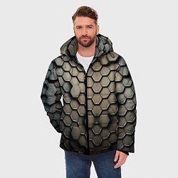Куртка зимняя мужская Сталь и соты, цвет: 3D-черный — фото 2