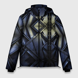 Куртка зимняя мужская Металлический калейдоскоп, цвет: 3D-черный