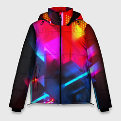 Куртка зимняя мужская Neon stripes color, цвет: 3D-светло-серый