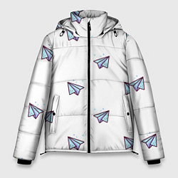 Куртка зимняя мужская Бумажные самолетики, цвет: 3D-светло-серый