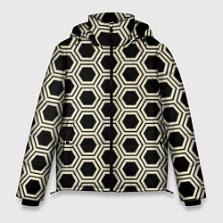 Куртка зимняя мужская Шестиугольная сота, цвет: 3D-черный