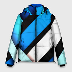 Куртка зимняя мужская Спортивная геометрия из полос, цвет: 3D-красный
