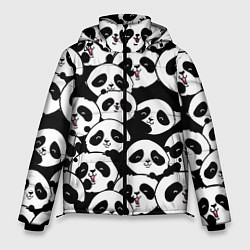 Куртка зимняя мужская Весёлые панды, цвет: 3D-красный