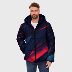 Куртка зимняя мужская Неоновые стрипсы, цвет: 3D-красный — фото 2