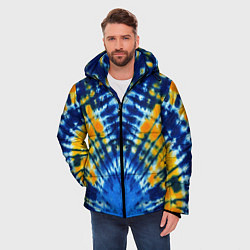 Куртка зимняя мужская Tie dye стиль хиппи, цвет: 3D-светло-серый — фото 2