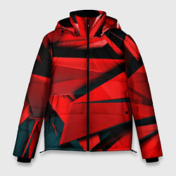 Куртка зимняя мужская Острые осколки красные, цвет: 3D-красный