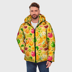 Куртка зимняя мужская Fruit abundance, цвет: 3D-красный — фото 2