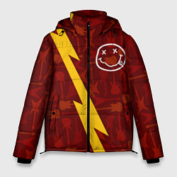 Куртка зимняя мужская Nirvana гитары и молния, цвет: 3D-черный