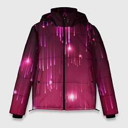 Куртка зимняя мужская Светящиеся розовые линии, цвет: 3D-черный