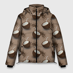 Куртка зимняя мужская Кокос и шоколад - паттерн, цвет: 3D-черный
