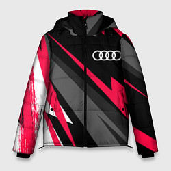 Куртка зимняя мужская Audi fast lines, цвет: 3D-черный