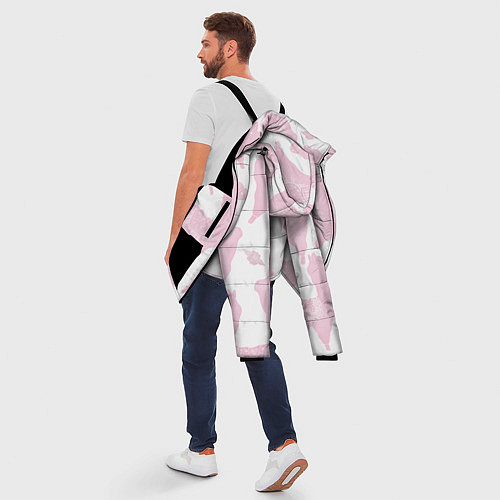 Мужская зимняя куртка Розовые альпаки - паттерн / 3D-Черный – фото 5