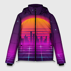 Куртка зимняя мужская Futuristic Retro City, цвет: 3D-светло-серый